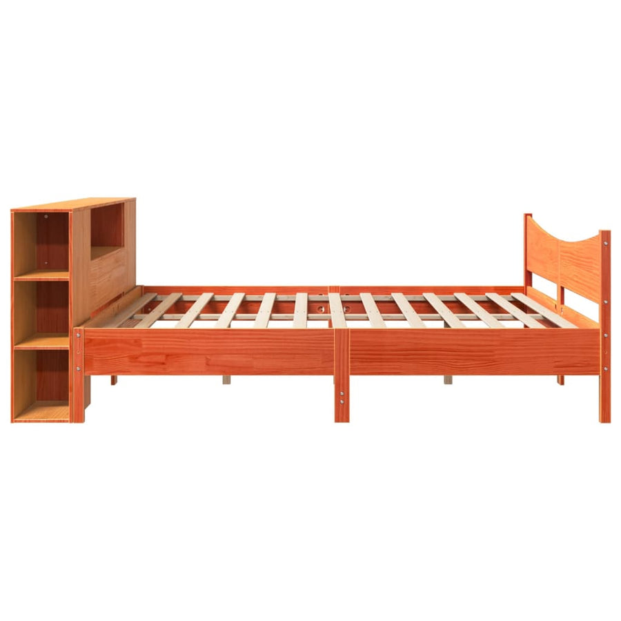 Bedframe zonder matras massief grenenhout wasbruin 200x200 cm