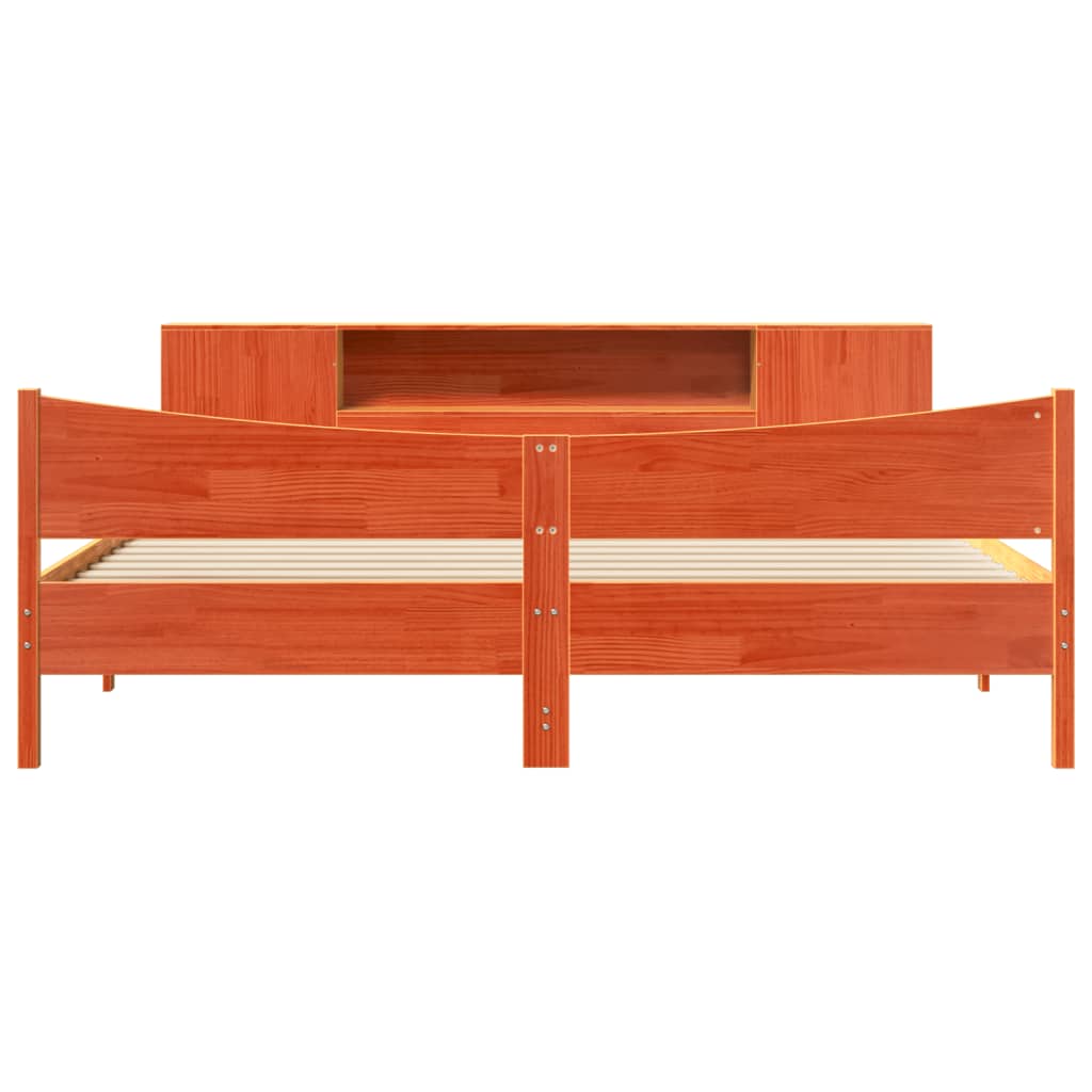 Bedframe zonder matras massief grenenhout wasbruin 180x200 cm