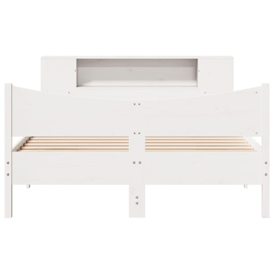 Bedframe zonder matras massief grenenhout wit 150x200 cm