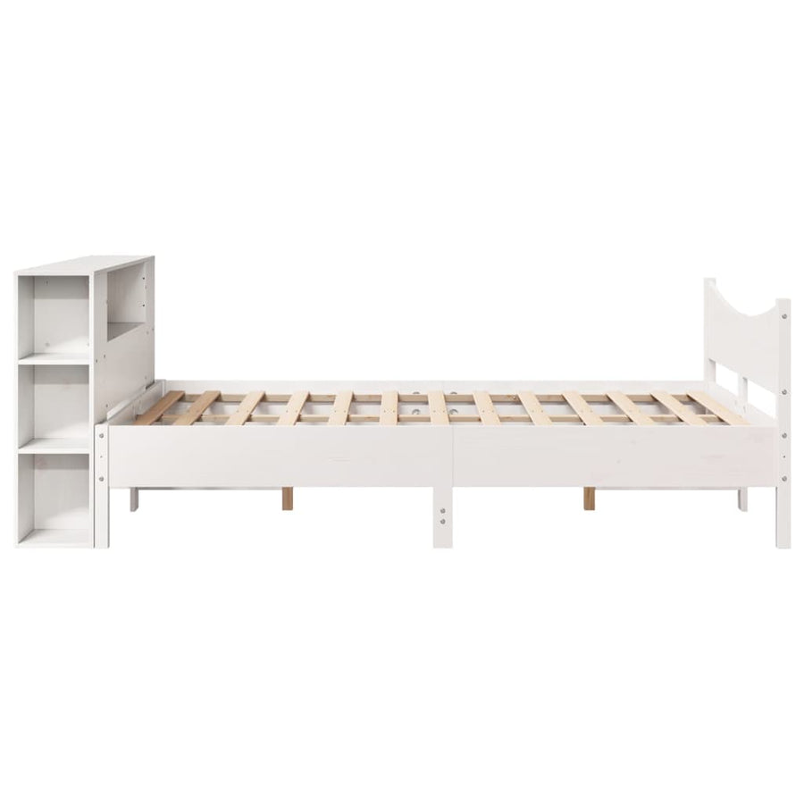 Bedframe zonder matras massief grenenhout wit 140x200 cm