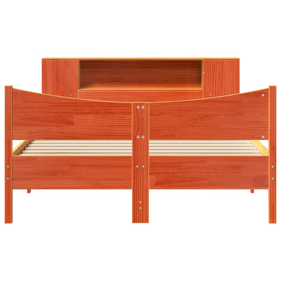 Bedframe zonder matras massief grenenhout wasbruin 140x200 cm