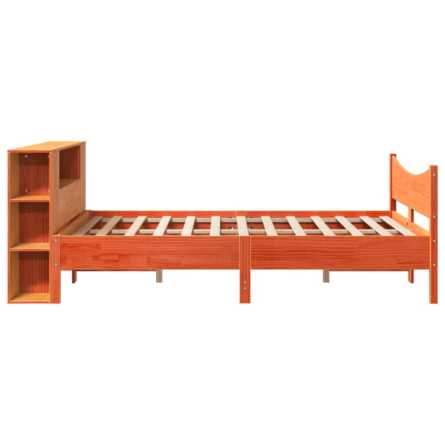 Bedframe zonder matras massief grenenhout wasbruin 140x200 cm