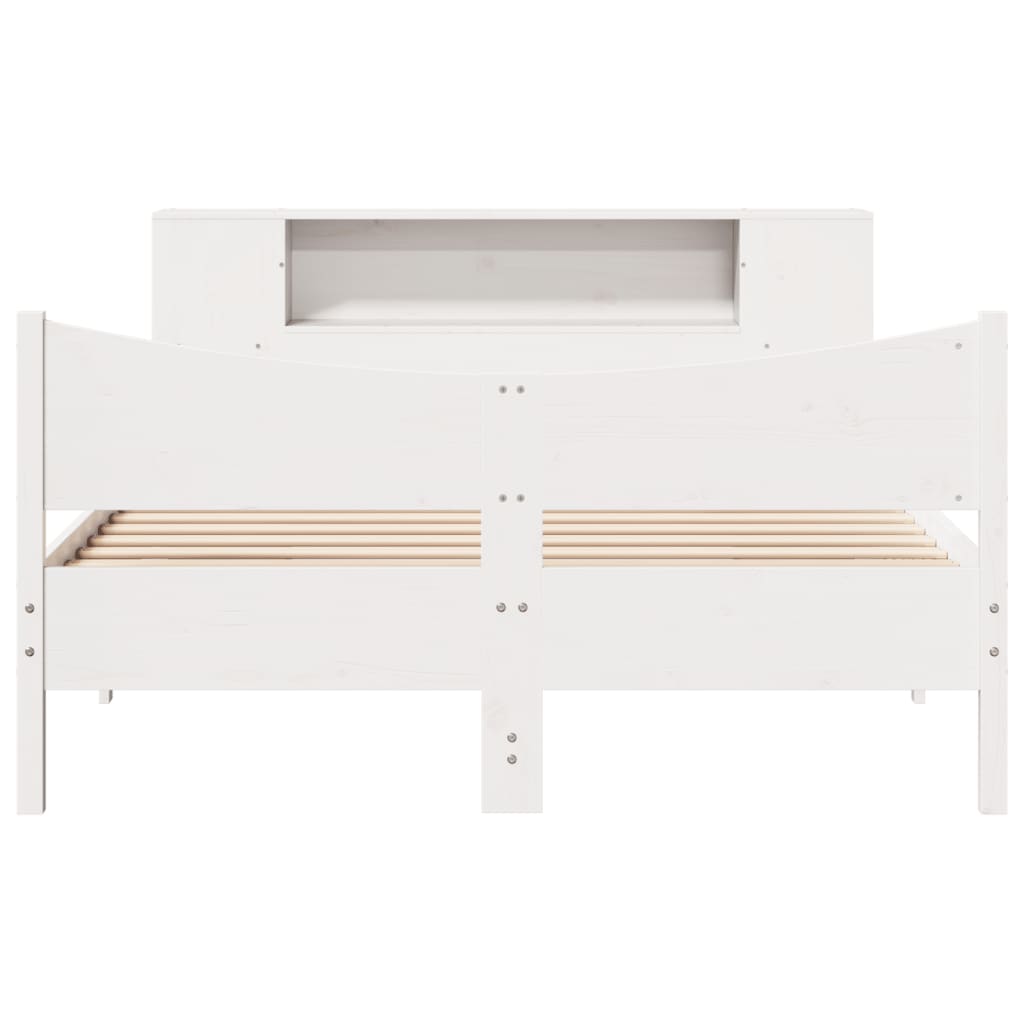 Bedframe zonder matras massief grenenhout wit 120x200 cm