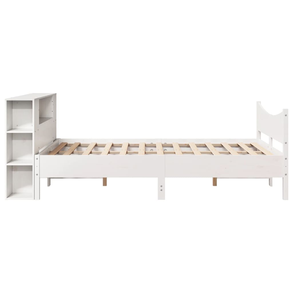 Bedframe zonder matras massief grenenhout wit 120x200 cm