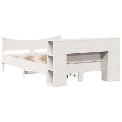 Bedframe zonder matras massief grenenhout wit 120x200 cm