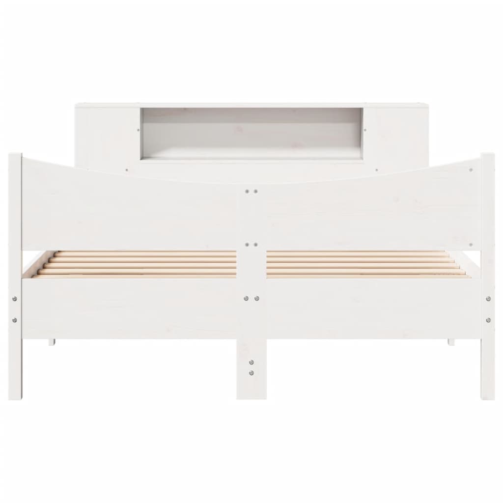 Bedframe zonder matras massief grenenhout wit 140x190 cm
