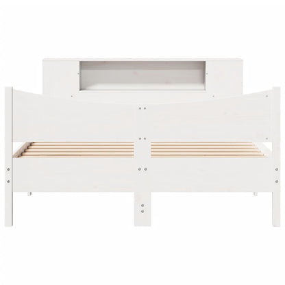 Bedframe zonder matras massief grenenhout wit 140x190 cm