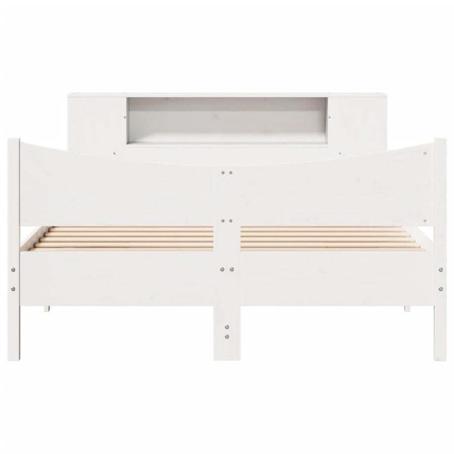 Bedframe zonder matras massief grenenhout wit 140x190 cm
