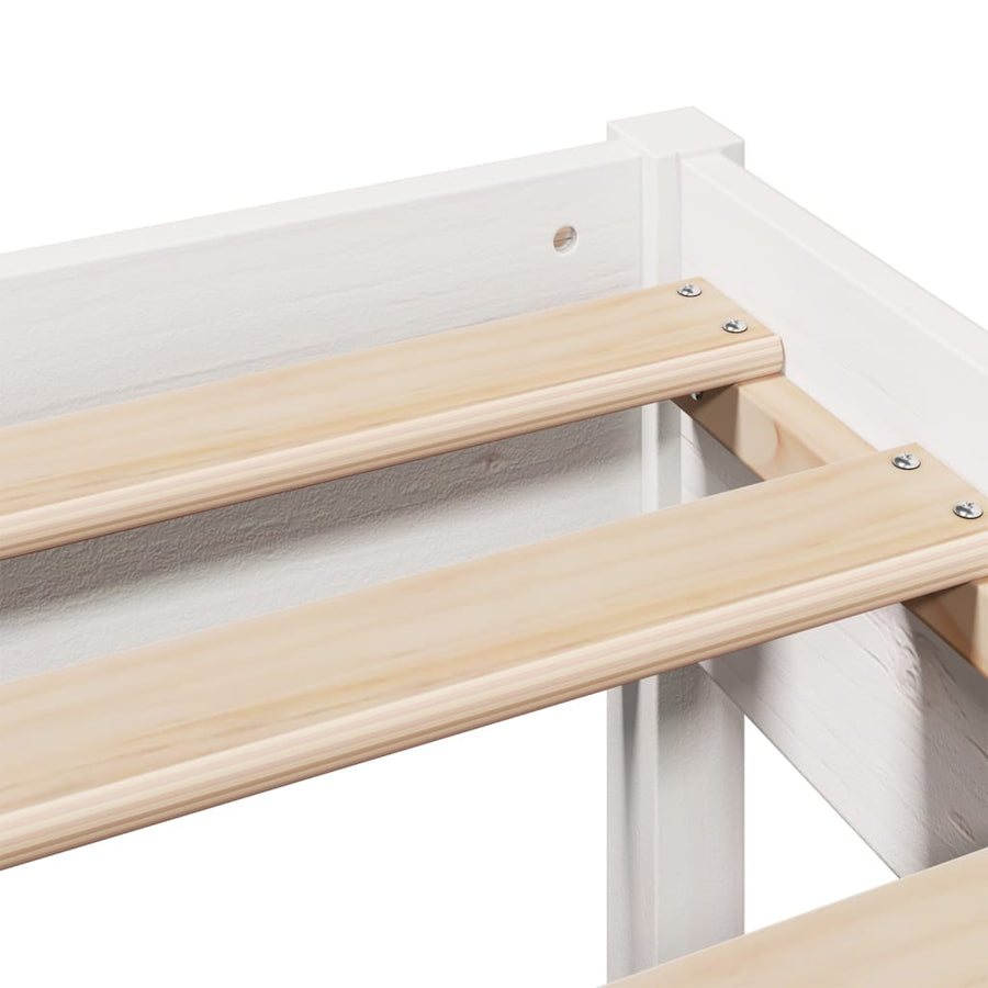 Bedframe zonder matras massief grenenhout wit 140x190 cm