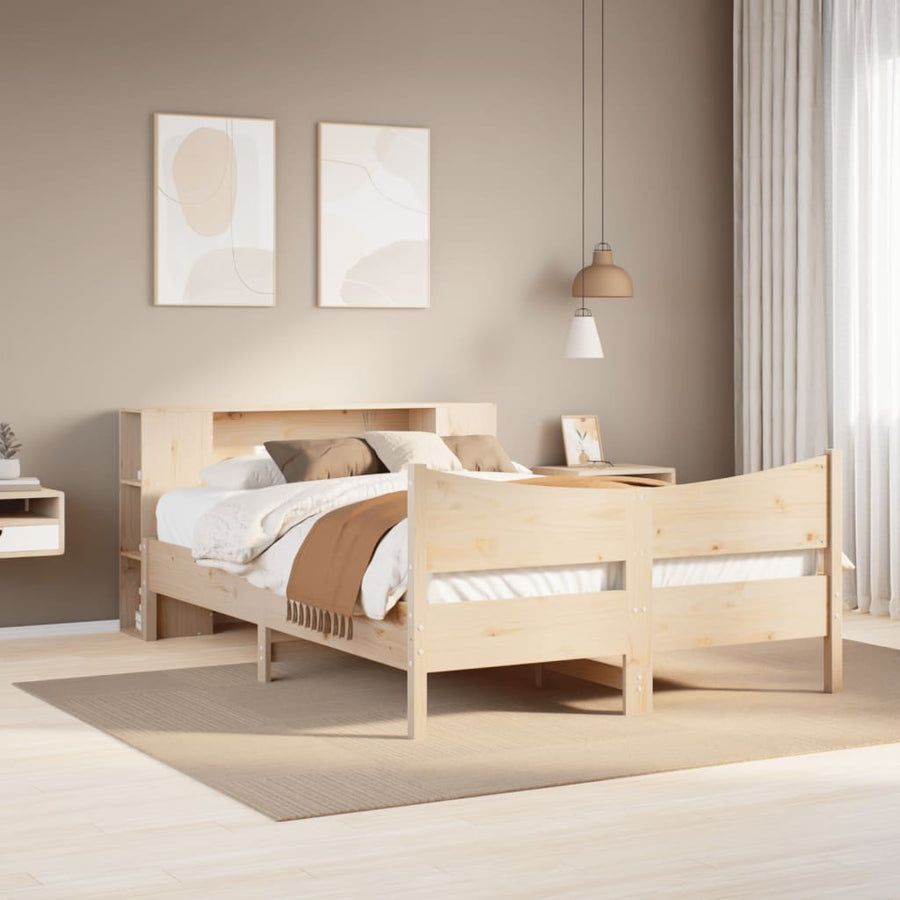 Bedframe zonder matras massief grenenhout 135x190 cm