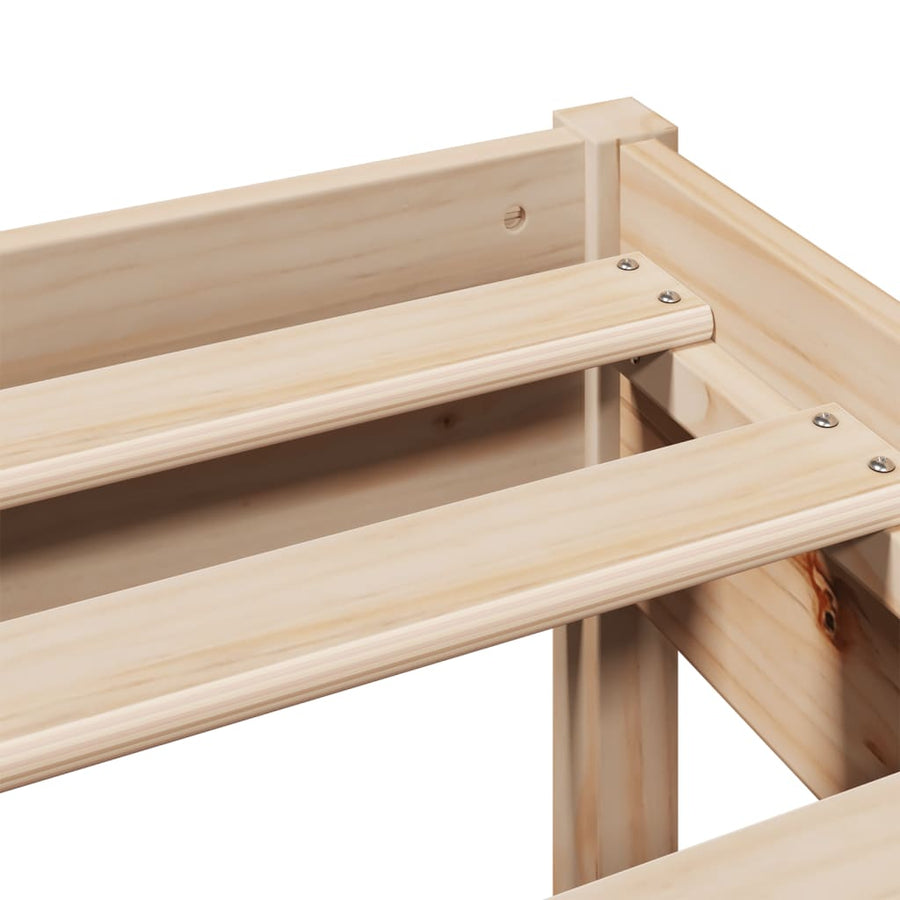 Bedframe zonder matras massief grenenhout 75x190 cm