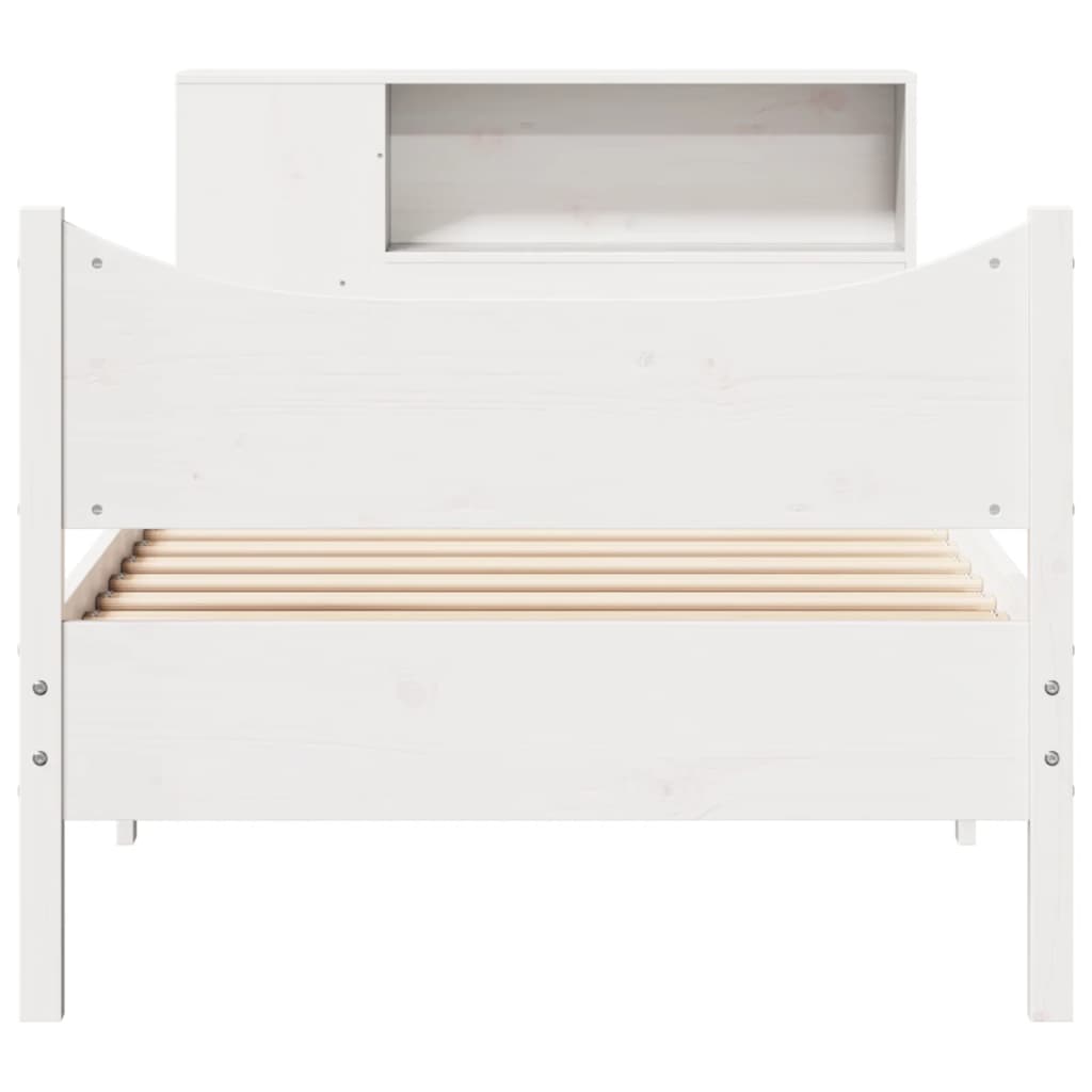 Bedframe zonder matras massief grenenhout wit 75x190 cm