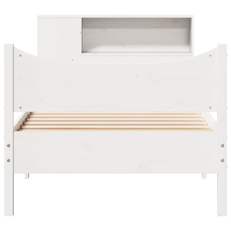 Bedframe zonder matras massief grenenhout wit 75x190 cm