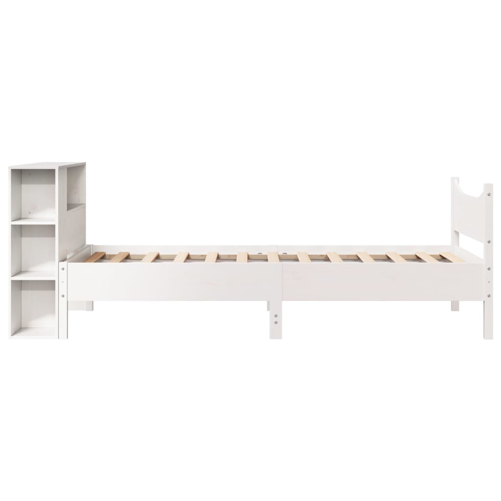 Bedframe zonder matras massief grenenhout wit 75x190 cm