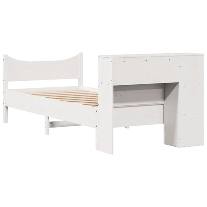 Bedframe zonder matras massief grenenhout wit 75x190 cm