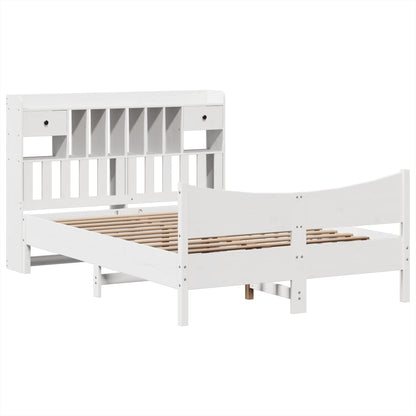 Bedframe zonder matras massief grenenhout wit 160x200 cm