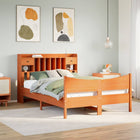 Bedframe massief grenenhout wasbruin 150x200 cm
