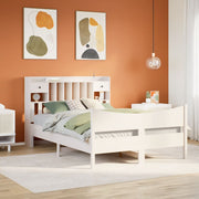 Bedframe massief grenenhout wit 140x200 cm