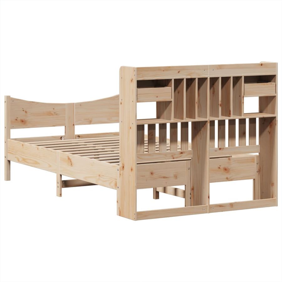 Bedframe zonder matras massief grenenhout 135x190 cm