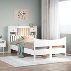 Bedframe massief grenenhout wit 135x190 cm