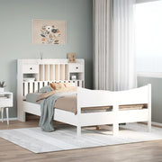 Bedframe massief grenenhout wit 135x190 cm