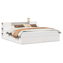 Bedframe Zonder Matras Massief Grenenhout 200 x 200 cm Wit