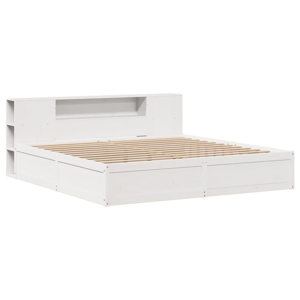 Bedframe Zonder Matras Massief Grenenhout 200 x 200 cm Wit