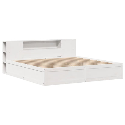 Bedframe Zonder Matras Massief Grenenhout 200 x 200 cm Wit