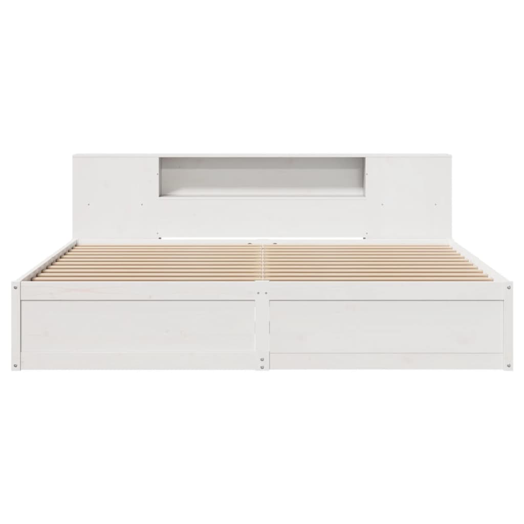 Bedframe Zonder Matras Massief Grenenhout 200 x 200 cm Wit
