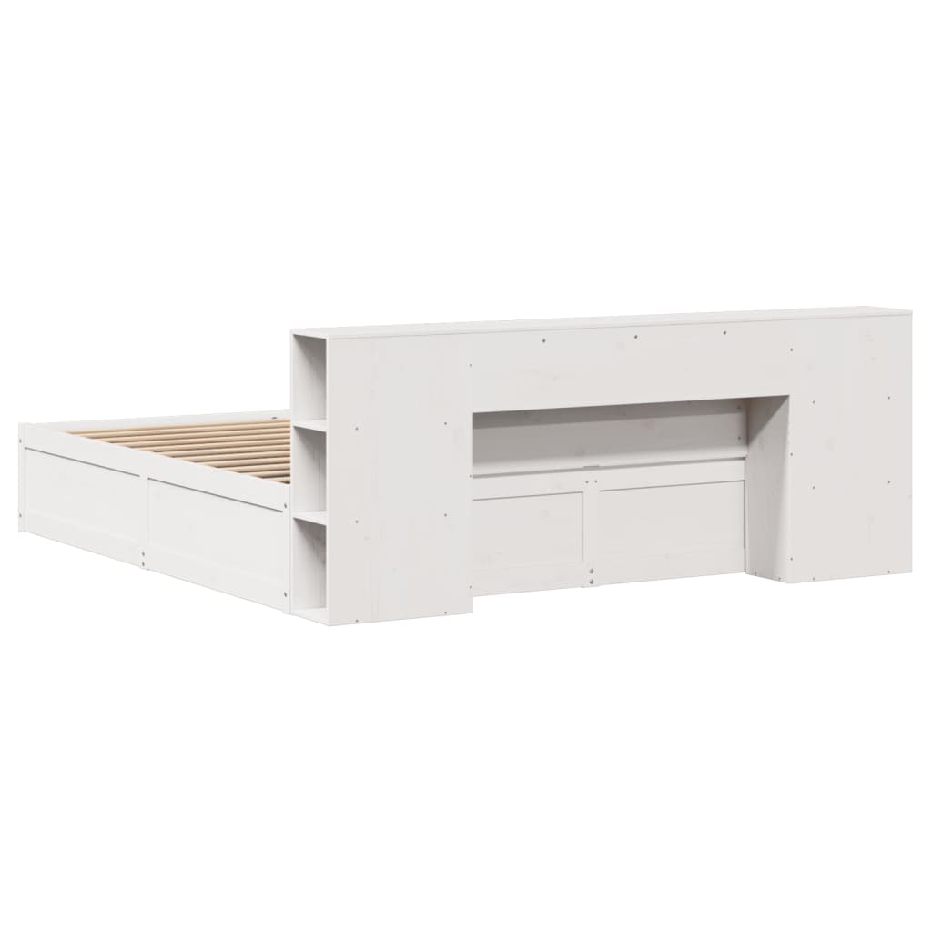 Bedframe Zonder Matras Massief Grenenhout 200 x 200 cm Wit