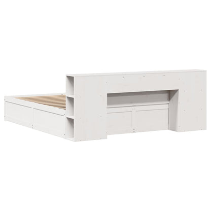 Bedframe Zonder Matras Massief Grenenhout 200 x 200 cm Wit