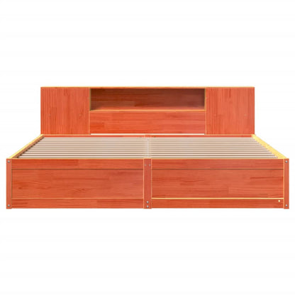 Bedframe zonder matras massief grenenhout wasbruin 180x200 cm