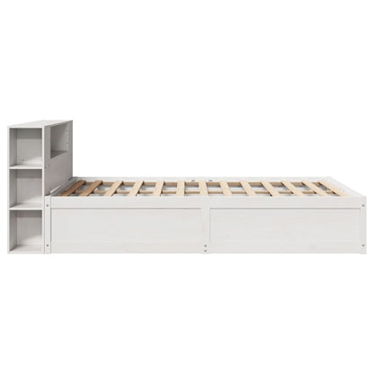 Bedframe zonder matras massief grenenhout wit 150x200 cm