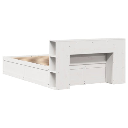 Bedframe zonder matras massief grenenhout wit 150x200 cm