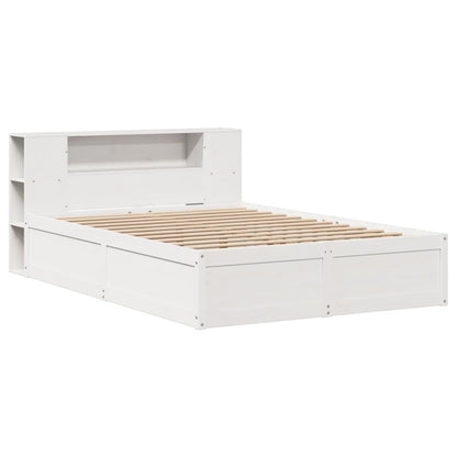 Bedframe zonder matras massief grenenhout wit 140x200 cm