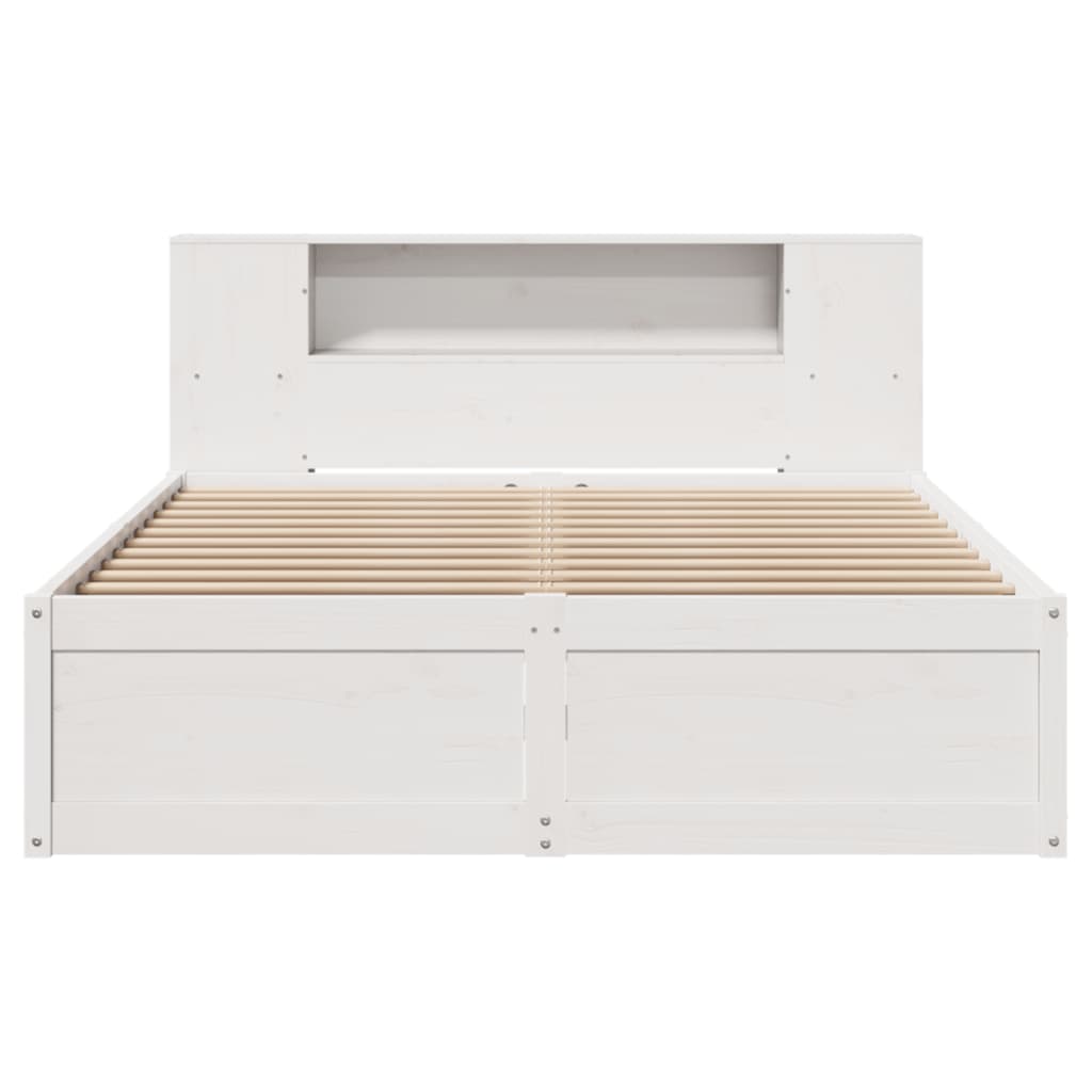 Bedframe zonder matras massief grenenhout wit 140x200 cm