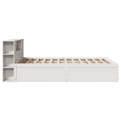 Bedframe zonder matras massief grenenhout wit 140x200 cm