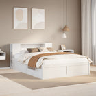 Bed frame without mattress solid pine white 140x200 cm