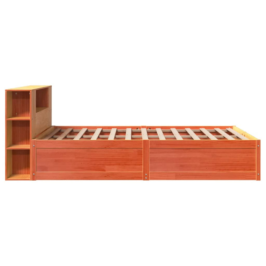 Bed met matras massief grenenhout wasbruin 140x190 cm