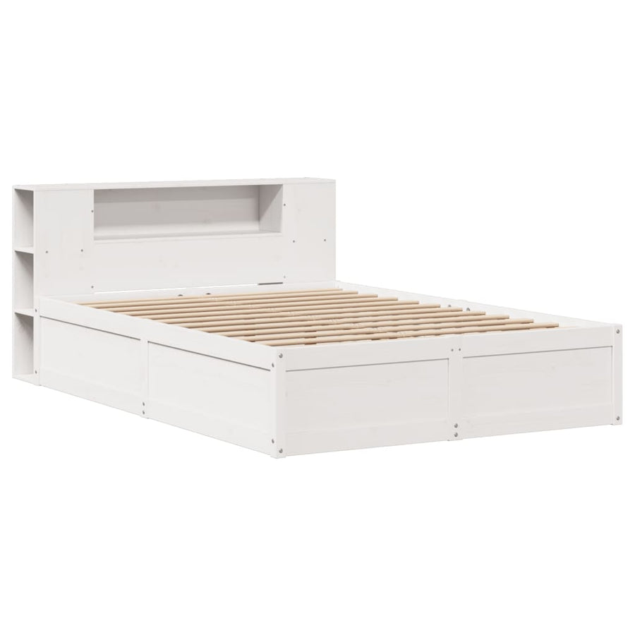 Bedframe zonder matras massief grenenhout wit 135x190 cm