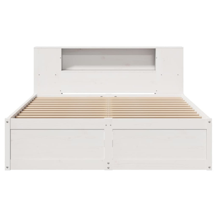 Bedframe zonder matras massief grenenhout wit 135x190 cm