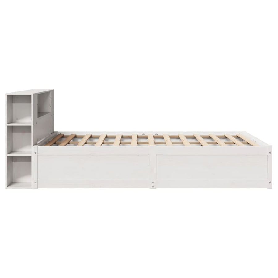 Bedframe zonder matras massief grenenhout wit 135x190 cm