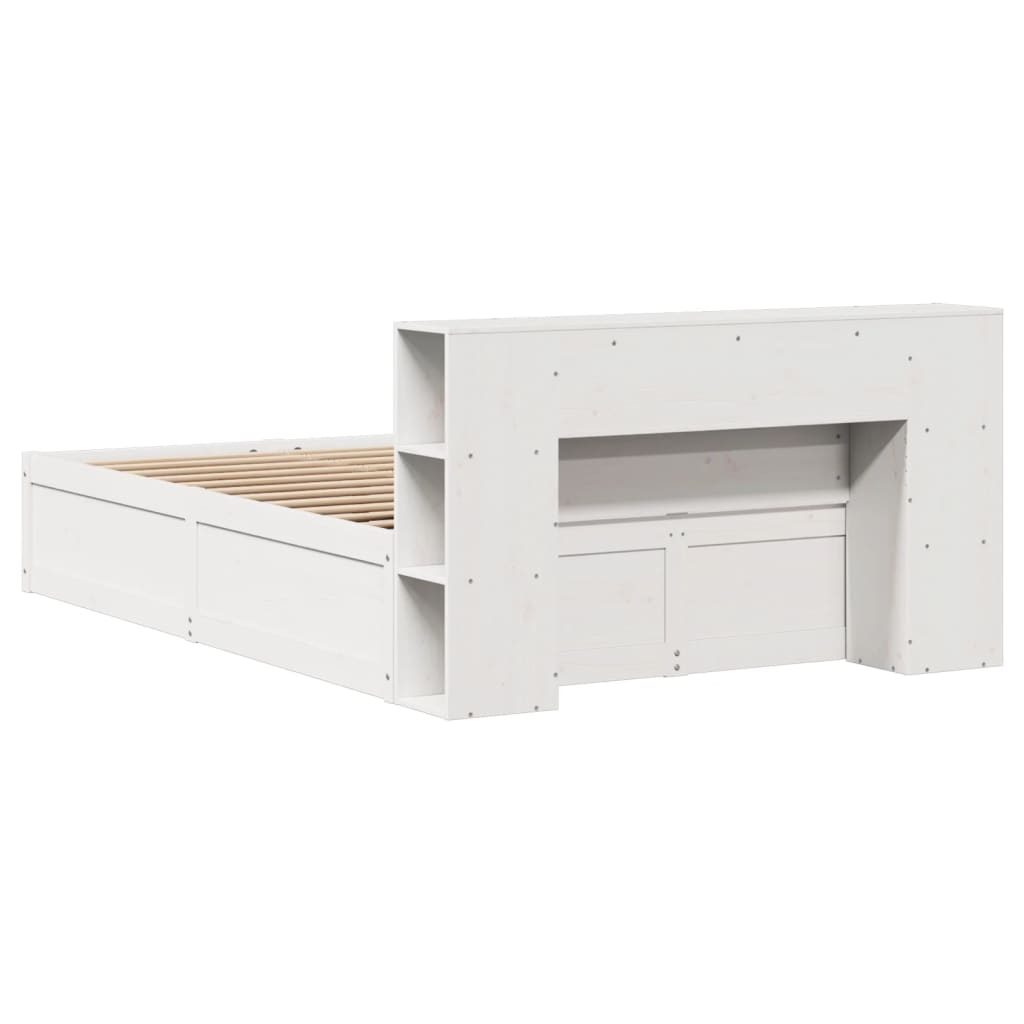 Bedframe zonder matras massief grenenhout wit 135x190 cm