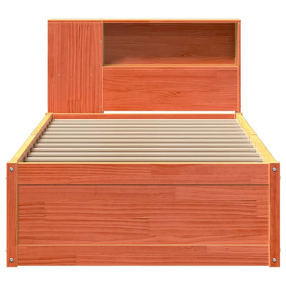 Bedframe zonder matras massief grenenhout wasbruin 100x200 cm