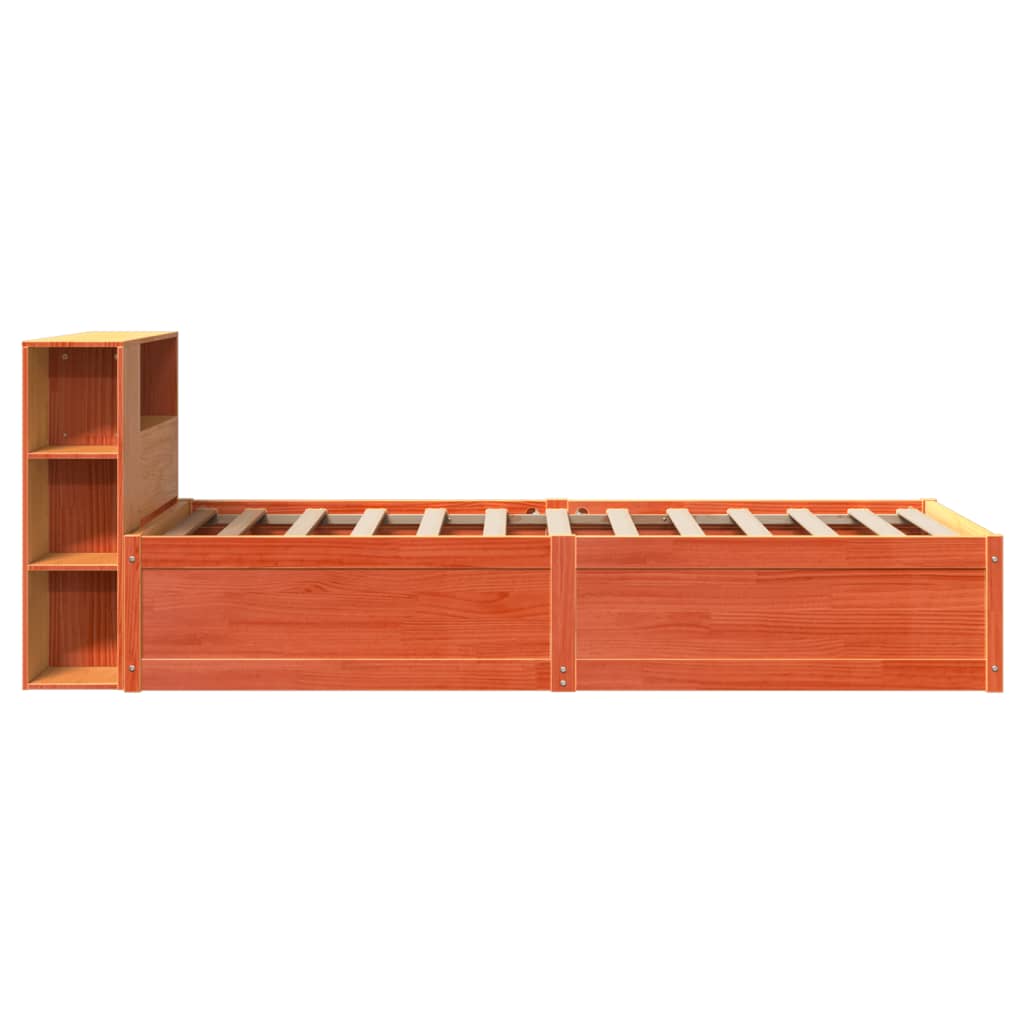 Bedframe zonder matras massief grenenhout wasbruin 100x200 cm