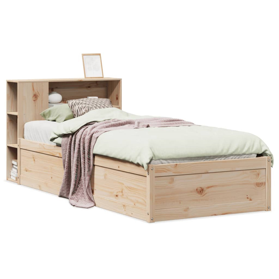 Bedframe zonder matras massief grenenhout 75x190 cm