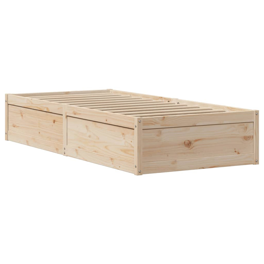 Bedframe zonder matras massief grenenhout 75x190 cm