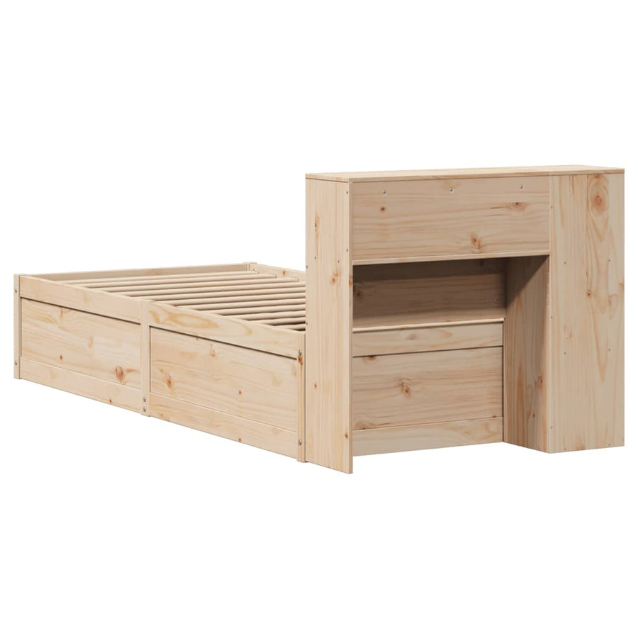 Bedframe zonder matras massief grenenhout 75x190 cm