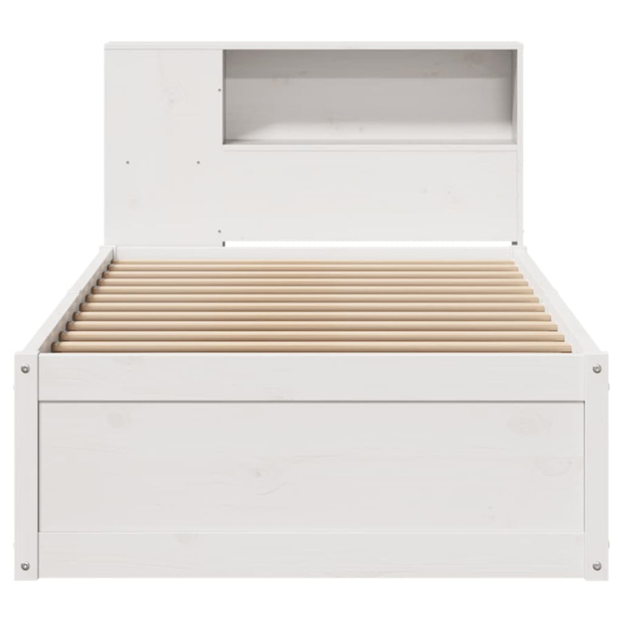 Bedframe zonder matras massief grenenhout wit 75x190 cm