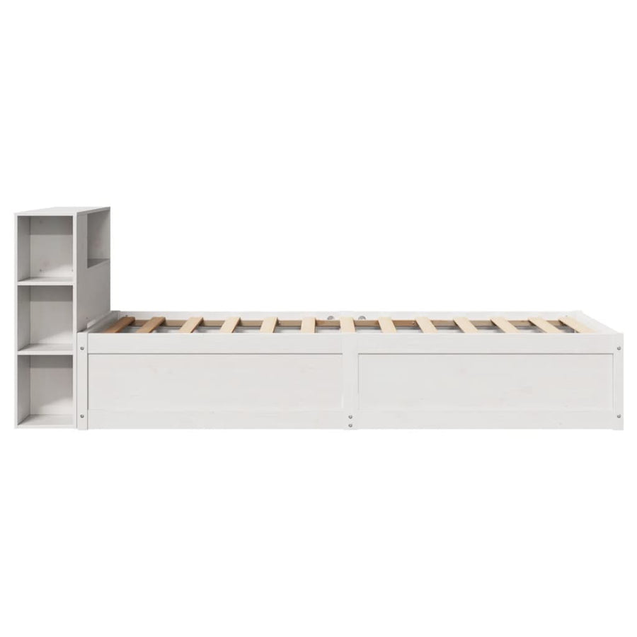Bedframe zonder matras massief grenenhout wit 75x190 cm